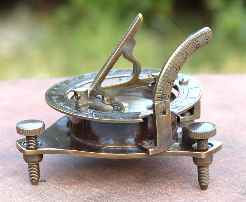 Medieval Replicas Vintage Antique Style Brass Sundial Compass Maritime Nautical Compass Desk Decor - Image 3